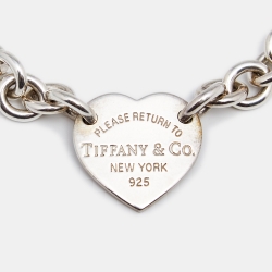 Pre Owned Tiffany & Co. Return to Tiffany Heart Tag Sterling Silver Bracelet