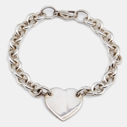 Pre Owned Tiffany & Co. Return to Tiffany Heart Tag Sterling Silver Bracelet