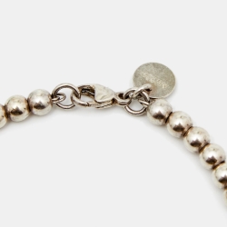 Pre Owned Tiffany & Co. Return To Tiffany Mini Heart Enamel Sterling Silver Bead Bracelet