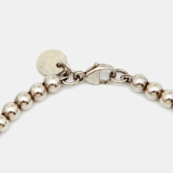 Pre Owned Tiffany & Co. Return To Tiffany Mini Heart Enamel Sterling Silver Bead Bracelet