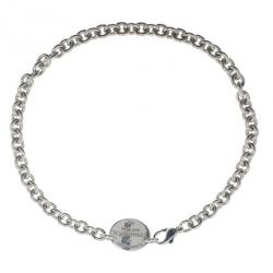 Pre Owned Tiffany & Co. Return to Tiffany Silver Oval Tag Necklace