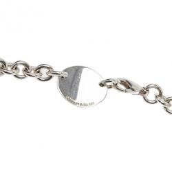 Pre Owned Tiffany & Co. Return to Tiffany Silver Oval Tag Necklace
