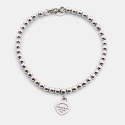 Pre Owned Tiffany & Co. Return to Tiffany Heart Tag Enamel Sterling Silver Bracelet