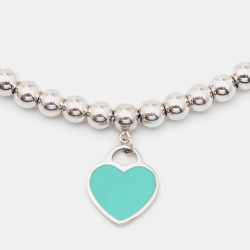 Pre Owned Tiffany & Co. Return to Tiffany Heart Tag Enamel Sterling Silver Bracelet