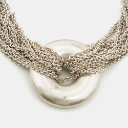 Pre Owned Tiffany & Co. Sterling Silver Circle Mesh Toggle Bracelet