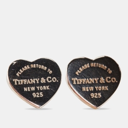 Pre Owned Tiffany & Co. Return To Tiffany Heart Sterling Silver Earrings 