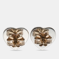Pre Owned Tiffany & Co. Return To Tiffany Heart Sterling Silver Earrings 