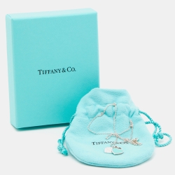 Pre Owned Tiffany & Co. Return To Tiffany Double Heart Enamel Sterling Silver Necklace