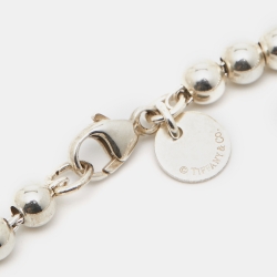مملوكة مسبقًا Tiffany & Co. Return To Tiffany Blue Enamel Heart Tag Silver Bead Bracelet