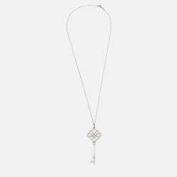 Pre Owned Tiffany & Co. Tiffany Key Knot Motif Silver Pendant Necklace