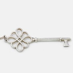 Pre Owned Tiffany & Co. Tiffany Key Knot Motif Silver Pendant Necklace