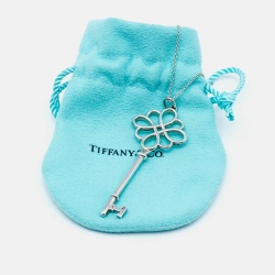 Pre Owned Tiffany & Co. Tiffany Key Knot Motif Silver Pendant Necklace