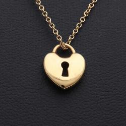 Pre Owned Tiffany & Co. 18K Yellow Gold Heart Lock Necklace