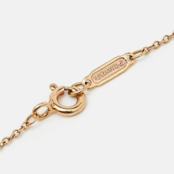 Pre Owned قلادة تيفاني & كو. ذهب وردي عيار 18 بدلاية ميني هارت كي