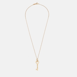 Pre Owned قلادة تيفاني & كو. ذهب وردي عيار 18 بدلاية ميني هارت كي