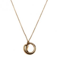 Pre Owned Tiffany & Co. Elsa Peretti Eternal Circle 18K Yellow Gold Pendant Necklace