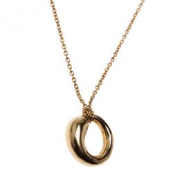 Pre Owned Tiffany & Co. Elsa Peretti Eternal Circle 18K Yellow Gold Pendant Necklace