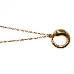 Pre Owned Tiffany & Co. Elsa Peretti Eternal Circle 18K Yellow Gold Pendant Necklace