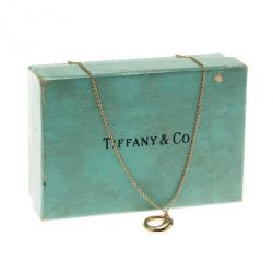 Pre Owned Tiffany & Co. Elsa Peretti Eternal Circle 18K Yellow Gold Pendant Necklace