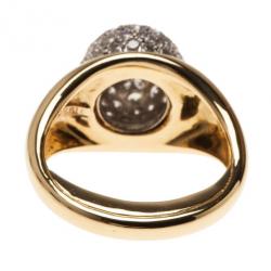Pre Owned Tiffany & Co. Vintage Paloma Picasso 18K Yellow Gold Diamond Pavé Ball Ring Size 50