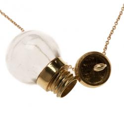 Pre Owned Tiffany & Co. Vintage Peretti Crystal Light Bulb Parfum Holder Pendant Necklace