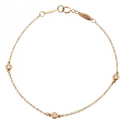 Pre Owned Tiffany & Co. Else Peretti Diamonds By The Yard 18k Rose Gold Bracelet