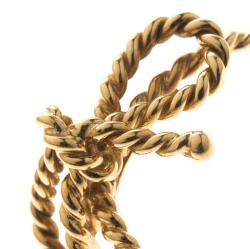 Pre Owned Tiffany and Co. Twist Bow 18K Yellow Gold Ring Size 52