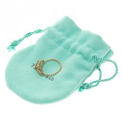 Pre Owned Tiffany and Co. Twist Bow 18K Yellow Gold Ring Size 52