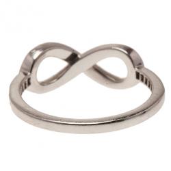Pre Owned Tiffany & Co. Infinity Diamonds Platinum Ring Size 51