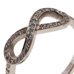 Pre Owned Tiffany & Co. Infinity Diamonds Platinum Ring Size 51
