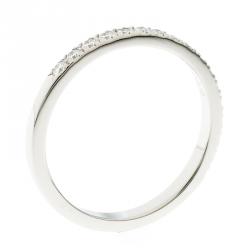 Pre Owned Tiffany & Co. Soleste Diamond Platinum Half Eternity Wedding Band Ring Size 54