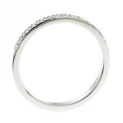Pre Owned Tiffany & Co. Soleste Diamond Platinum Half Eternity Wedding Band Ring Size 54