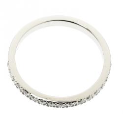 Pre Owned Tiffany & Co. Soleste Diamond Platinum Half Eternity Wedding Band Ring Size 54