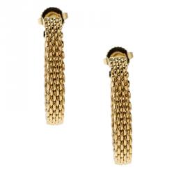 Tiffany & Co Somerset Mesh Woven 18k Yellow Gold Hoop Earrings