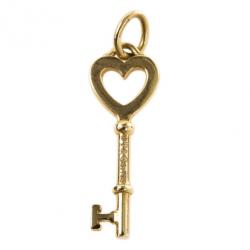 Pre Owned Tiffany & Co. Yellow Gold Heart Key Pendant