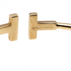 Pre Owned Tiffany & Co. T Wire Diamond 18k Yellow Gold Bracelet