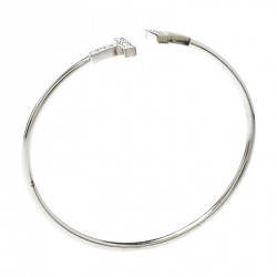 Pre Owned Tiffany & Co. T Wire Diamond 18k White Gold Bracelet