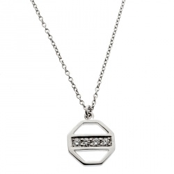 Pre Owned Tiffany & Co. Paloma Picasso Diamond 18k White Gold Octagon Pendant Necklace