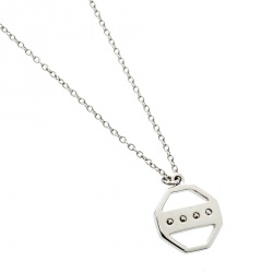 Pre Owned Tiffany & Co. Paloma Picasso Diamond 18k White Gold Octagon Pendant Necklace