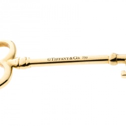 Tiffany & Co. Trefoil Key 18K Yellow Gold Pendant 