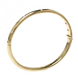 Tiffany & Co. Etoile Diamond Platinum 18k Yellow Gold Bangle Bracelet