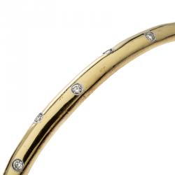 Tiffany & Co. Etoile Diamond Platinum 18k Yellow Gold Bangle Bracelet