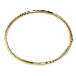 Tiffany & Co. Etoile Diamond Platinum 18k Yellow Gold Bangle Bracelet