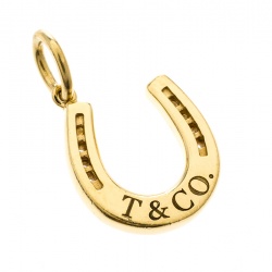 Pre Owned Tiffany & Co. Horseshoe 18k Yellow Gold Pendant Charm