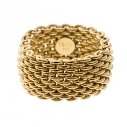 Tiffany & Co. 18K Yellow Gold Somerset Mesh Band Ring Size 8.5, Tiffany &  Co.