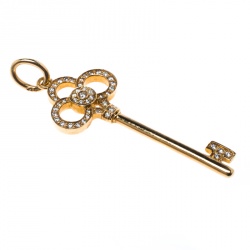 Tiffany & Co. Crown Key Diamond 18k Yellow Gold Pendant