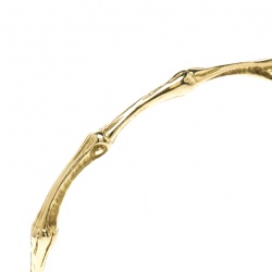 Pre Owned Tiffany & Co. Bamboo Textured 18k Yellow Gold Oval Bangle Bracelet