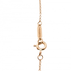 Pre Owned Tiffany & Co. Atlas Pierced Diamond & 18k Rose Gold Pendant Necklace