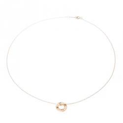 Pre Owned Tiffany & Co. Atlas Pierced Diamond & 18k Rose Gold Pendant Necklace