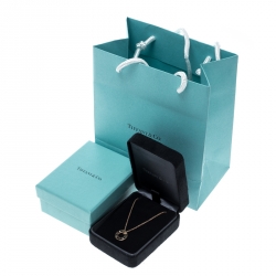 Pre Owned Tiffany & Co. Atlas Pierced Diamond & 18k Rose Gold Pendant Necklace